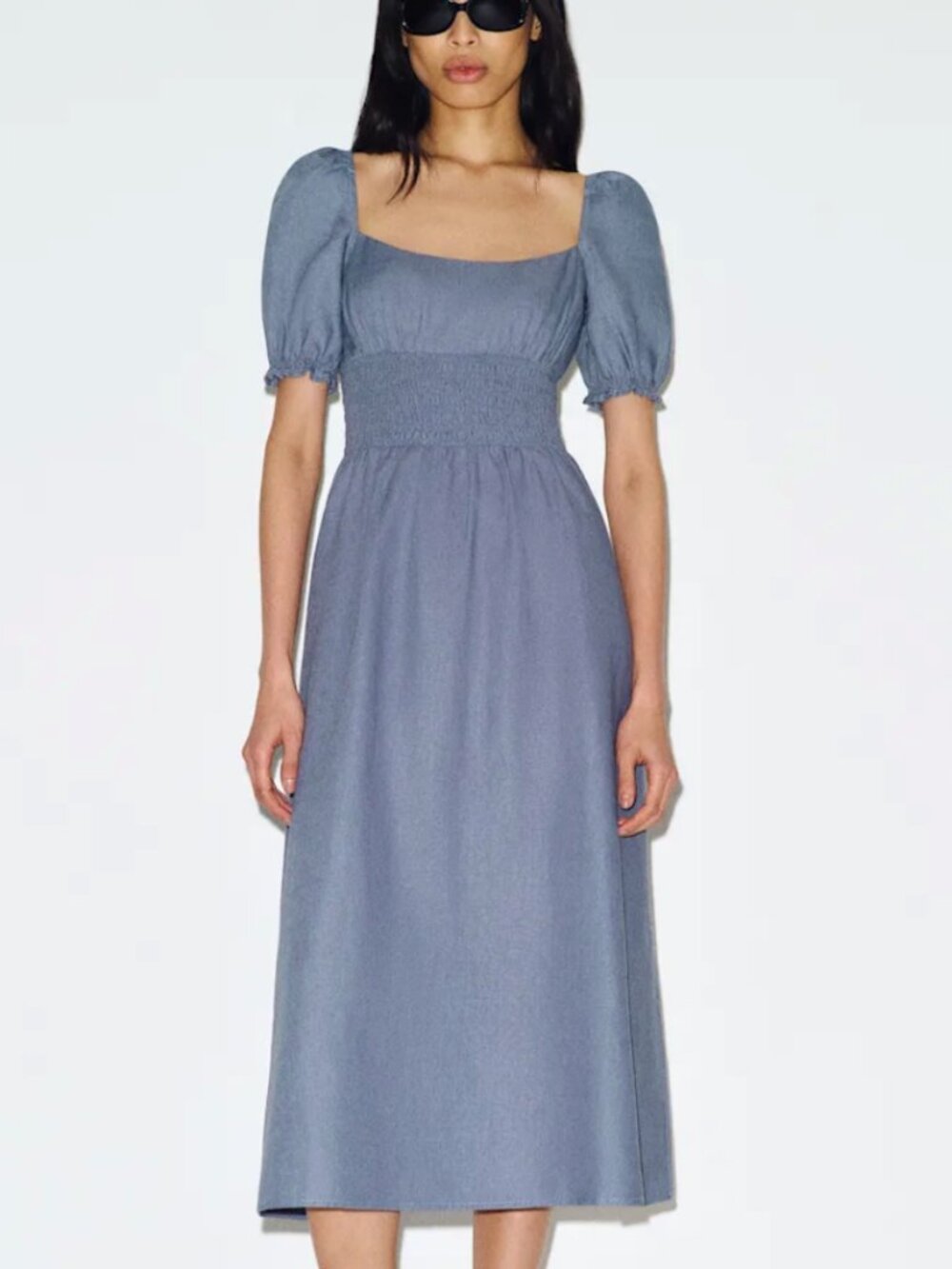NWT REFORMATION Adler Linen Dress, Cornflower, Size 2